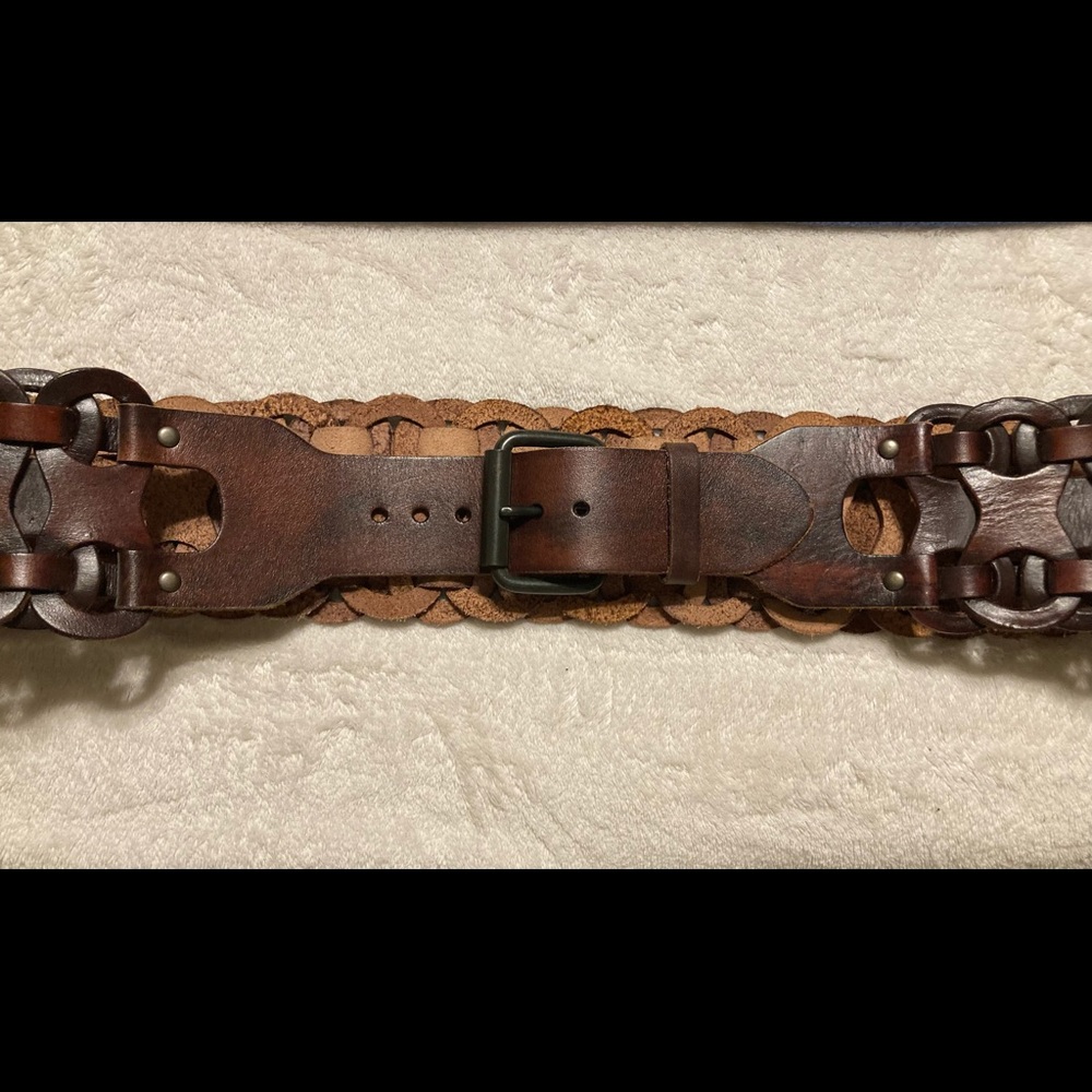 Wide Braided Boho Leather Belt